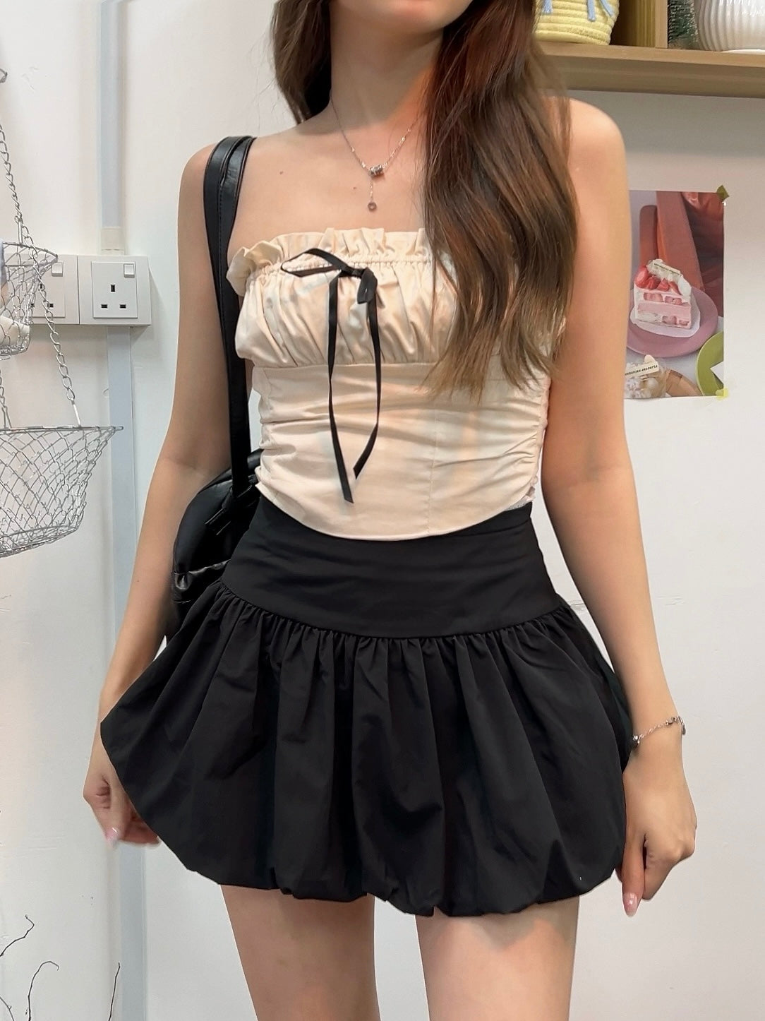 Blossom Ruffle Skirt (Black)